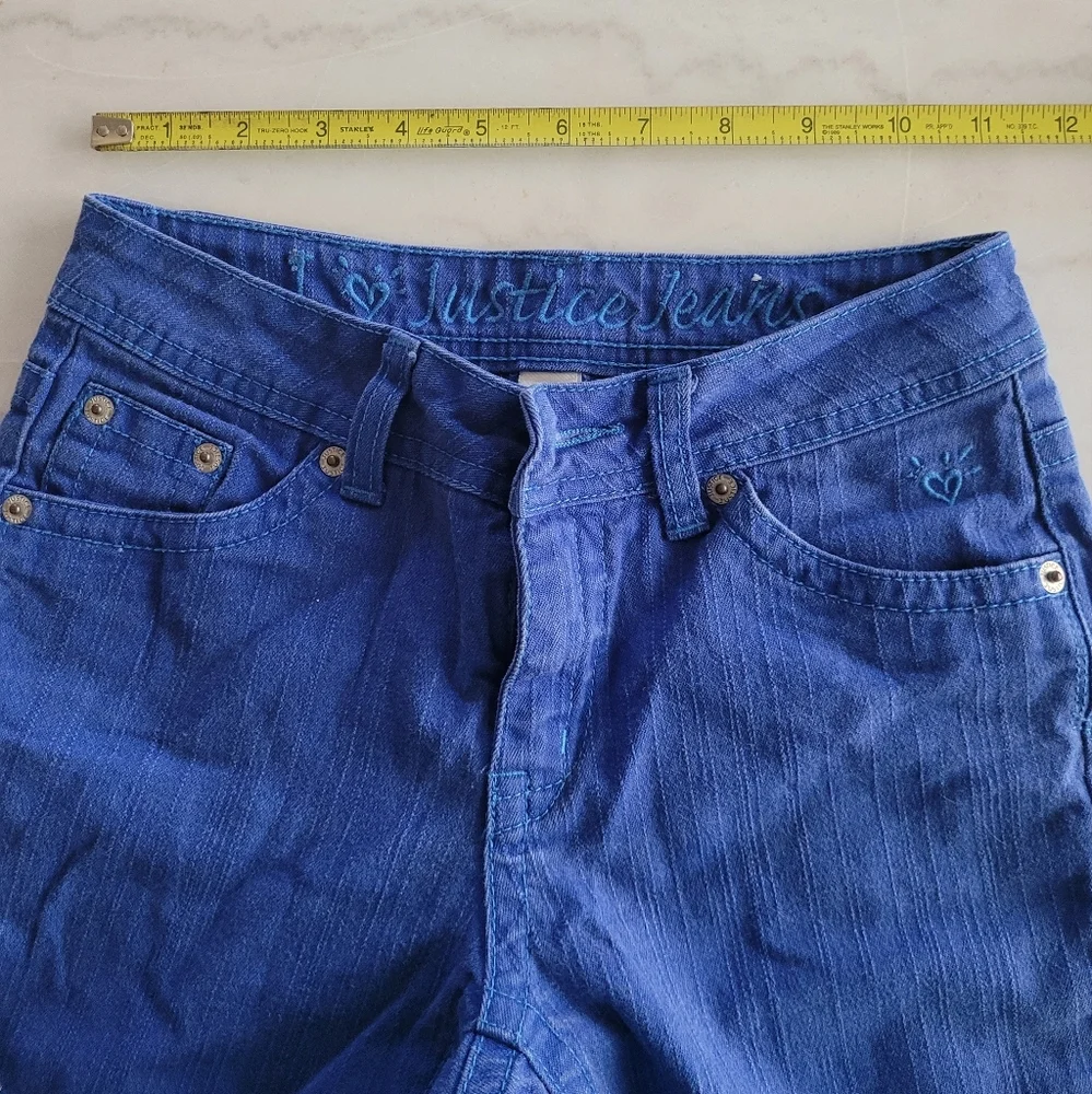 Justice NWOT Premium Stretchy Straight Leg Blue Denim Jeans Size 12 Slim Girls